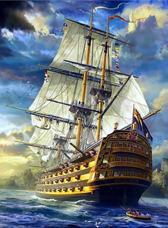 Fantasy Sailing Ship - diamond-painting-bliss.myshopify.com