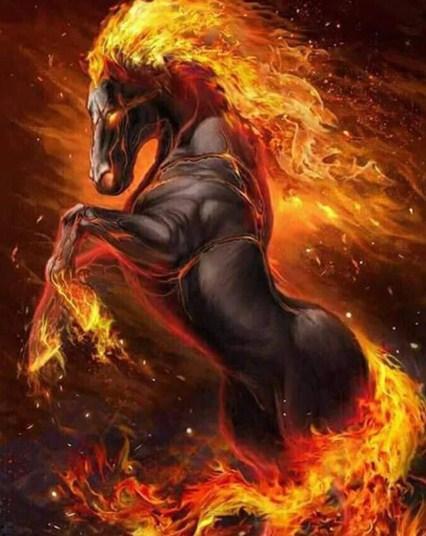 Fire Horse - Paint by Diamonds - diamond-painting-bliss.myshopify.com