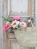 Flowers Basket on Vintage Door - diamond-painting-bliss.myshopify.com