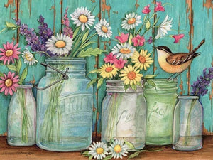 Flowers & Sparrow Diamond Painting Kit - diamond-painting-bliss.myshopify.com