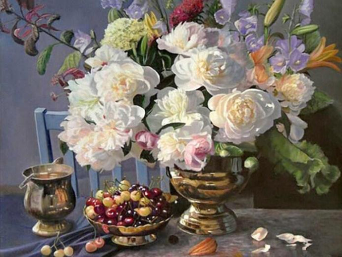 Flowers and Grapes - diamond-painting-bliss.myshopify.com