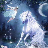 Flying Fairy & Fantasy Horse at Night - diamond-painting-bliss.myshopify.com