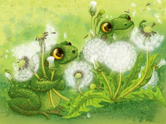 Frogs & Dandelions Diamond Painting - diamond-painting-bliss.myshopify.com
