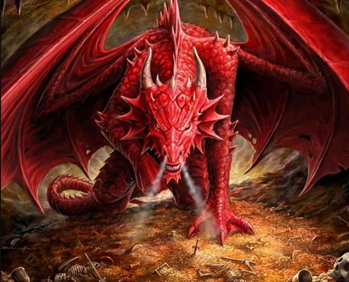 Furious Red Dragon Diamond Painting - diamond-painting-bliss.myshopify.com