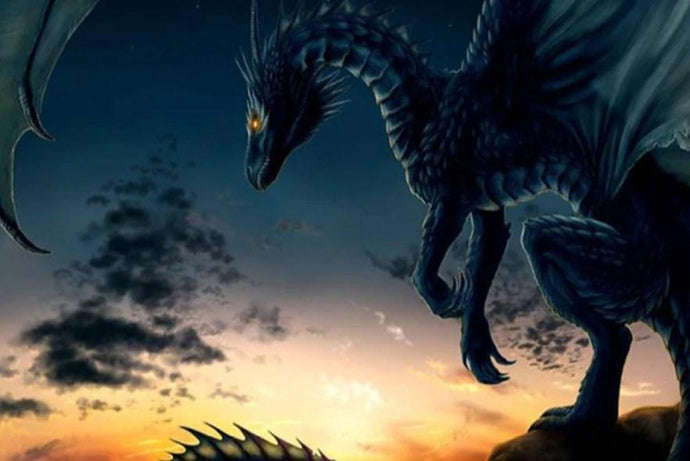 Giant Blue Dragon - Paint by Diamonds - diamond-painting-bliss.myshopify.com