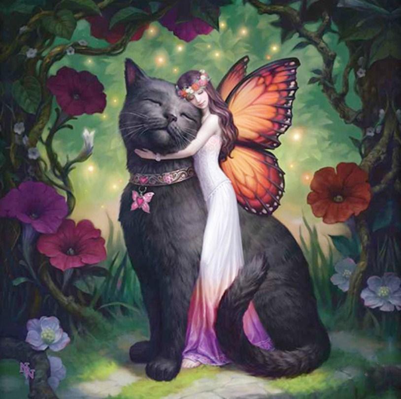 Giant Cat & Fairy Painting Kit - diamond-painting-bliss.myshopify.com
