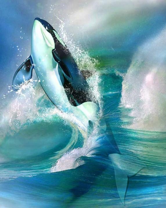 Giant Shark & Ocean Waves - diamond-painting-bliss.myshopify.com