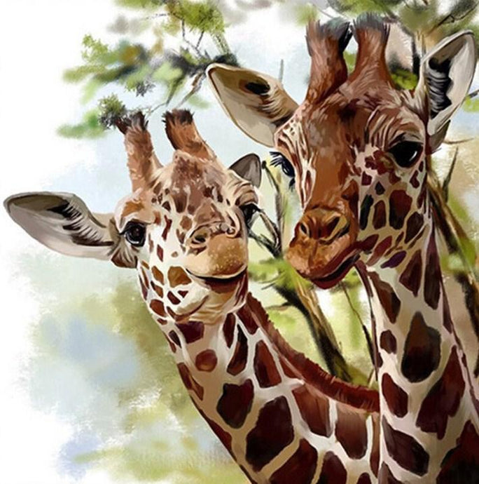 Giraffe Couple Diamond Painting - diamond-painting-bliss.myshopify.com