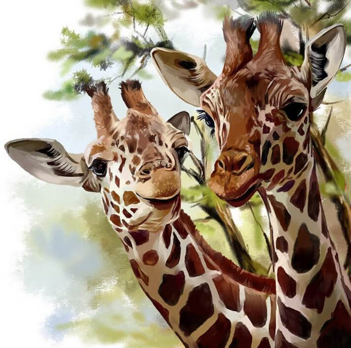 Giraffe Pair Diamond Painting Kit - diamond-painting-bliss.myshopify.com