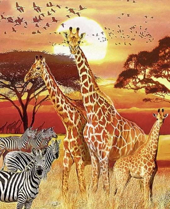 Giraffes & Zebras - Paint with Diamonds - diamond-painting-bliss.myshopify.com
