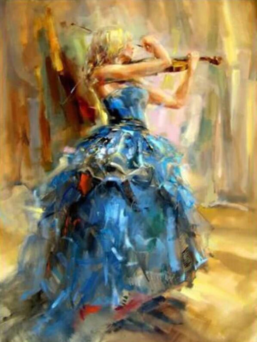 Girl Playing Violin & Dancing - diamond-painting-bliss.myshopify.com