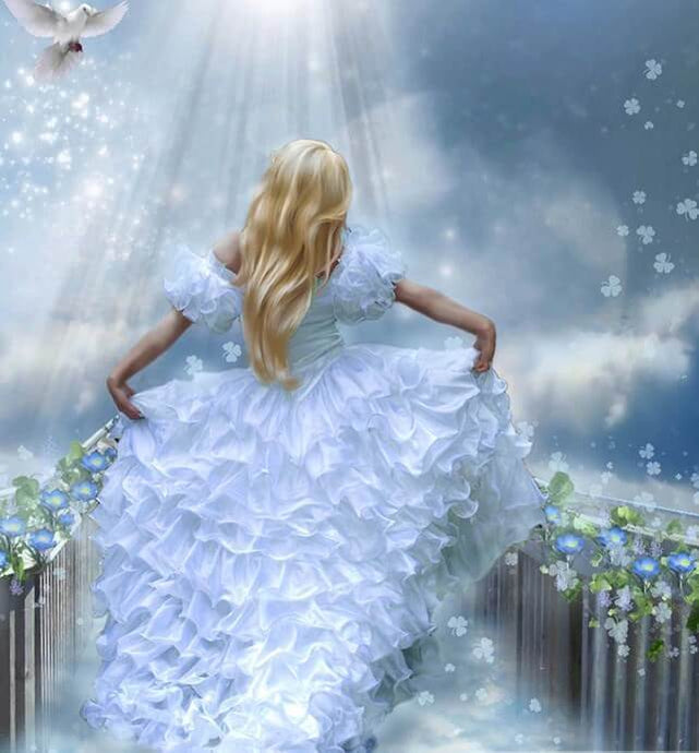 Girl Running in Gorgeous White Dress - diamond-painting-bliss.myshopify.com