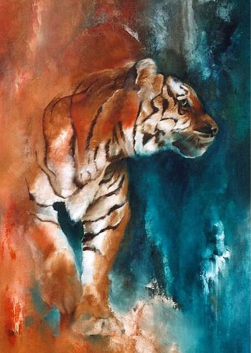 Glamorous Tiger - Paint by Diamonds - diamond-painting-bliss.myshopify.com