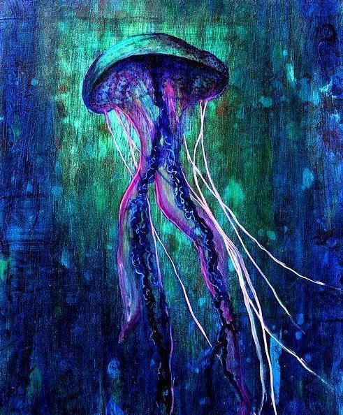 Glow in the Dark Jellyfish DIY Diamond Painting - diamond-painting-bliss.myshopify.com