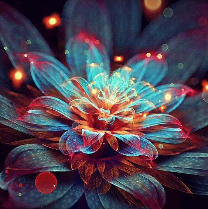 Glowing Flower - Paint by Diamonds - diamond-painting-bliss.myshopify.com