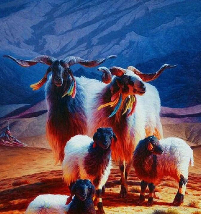 Goat Family - Paint with Diamonds - diamond-painting-bliss.myshopify.com