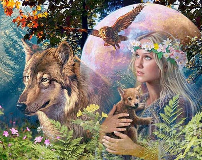 Goddess of the Wolves - diamond-painting-bliss.myshopify.com