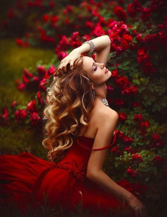 Gorgeous Lady in Flowers Garden - diamond-painting-bliss.myshopify.com