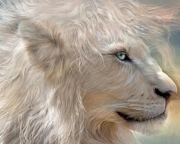 Gorgeous White Lion King - diamond-painting-bliss.myshopify.com