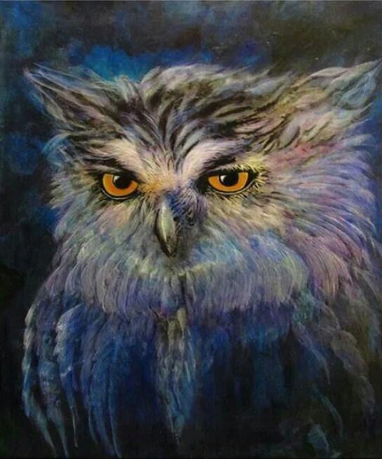 Great Horned Owl - Paint with Diamonds - diamond-painting-bliss.myshopify.com