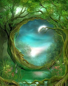 Green Fantasy Forest Diamond Painting - diamond-painting-bliss.myshopify.com