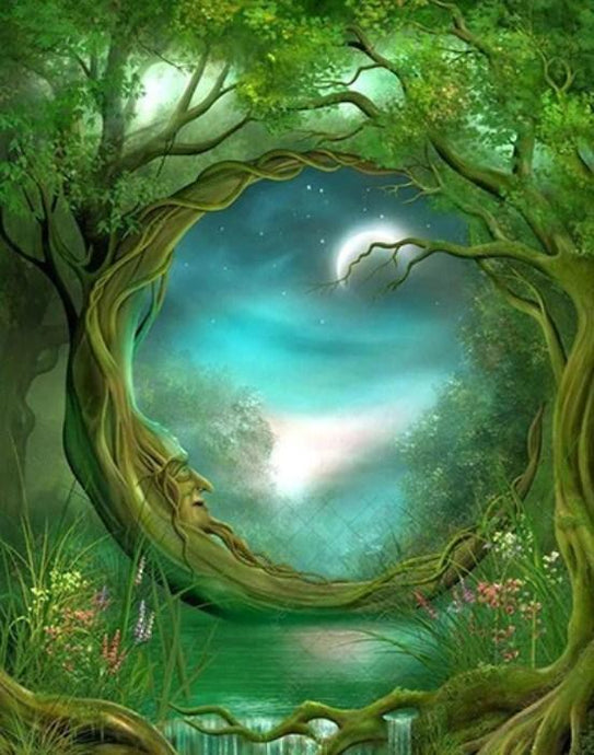 Green Fantasy Forest Diamond Painting - diamond-painting-bliss.myshopify.com