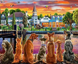 Group of Dogs Beside the Lake - diamond-painting-bliss.myshopify.com