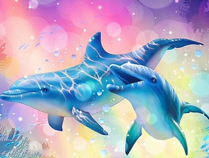Happy Dolphins Pair - diamond-painting-bliss.myshopify.com