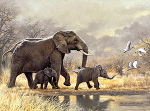 Happy Elephant Family - diamond-painting-bliss.myshopify.com