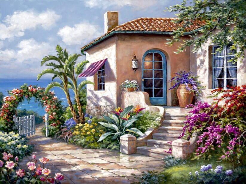 House with Garden by the Sea - diamond-painting-bliss.myshopify.com