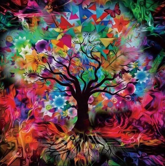 Kaleidoscope Tree Tempered Glass - diamond-painting-bliss.myshopify.com