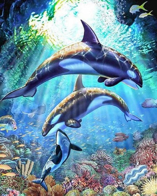 Killer Whales Diamond Painting - diamond-painting-bliss.myshopify.com