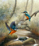 Kingfisher Pair - Diamond Painting Kit - diamond-painting-bliss.myshopify.com