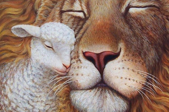 Lamb & Lion Diamond Painting - diamond-painting-bliss.myshopify.com