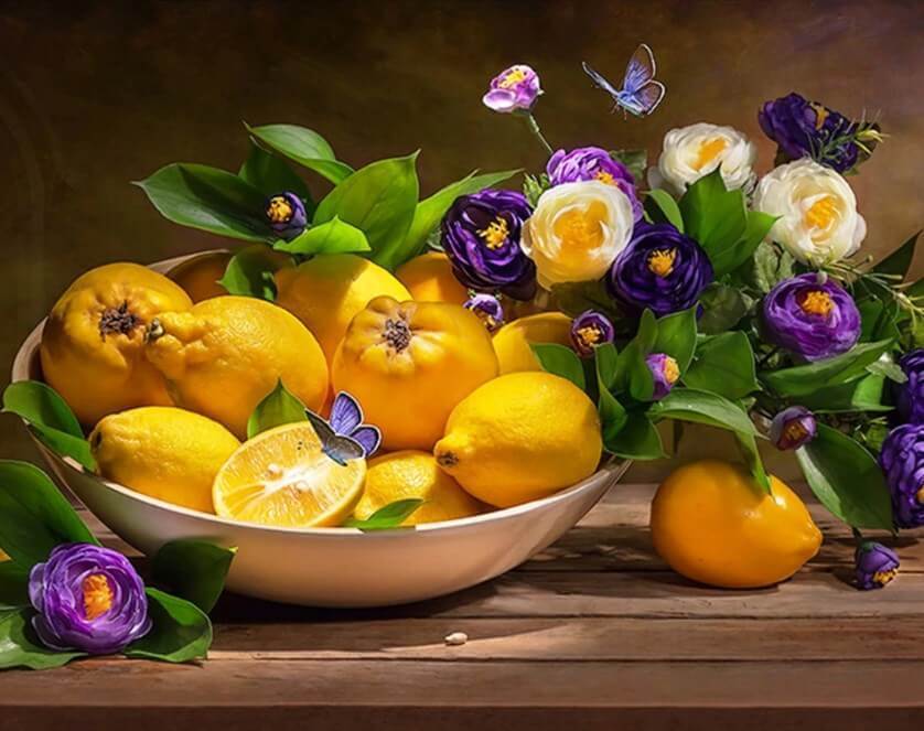 Lemons & Flowers - diamond-painting-bliss.myshopify.com