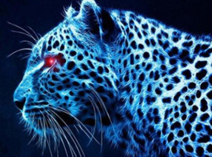 Leopard with Red Eyes - Paint by Diamonds - diamond-painting-bliss.myshopify.com