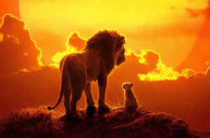 Lion & Cub on the Top of Mountain - diamond-painting-bliss.myshopify.com