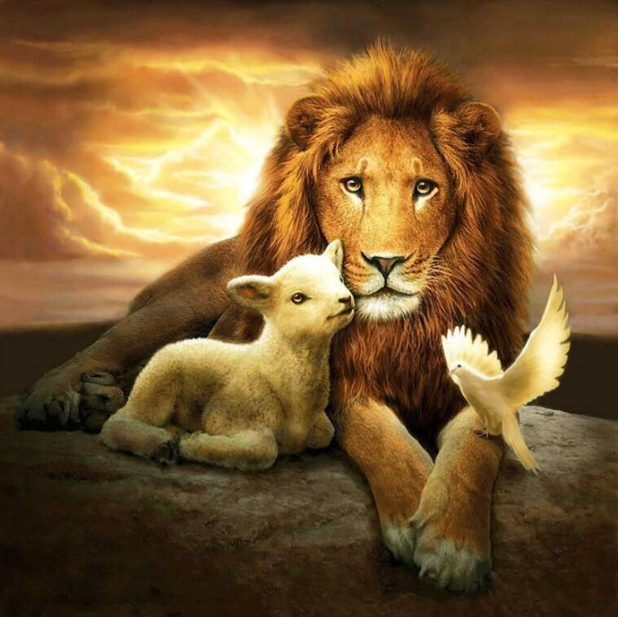 Lion, Lamb & Pigeon - diamond-painting-bliss.myshopify.com