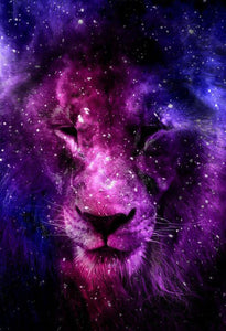 Lion Painting with Galaxy Background - diamond-painting-bliss.myshopify.com