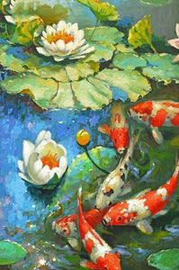 Lotus Flower & Koi Fish - diamond-painting-bliss.myshopify.com
