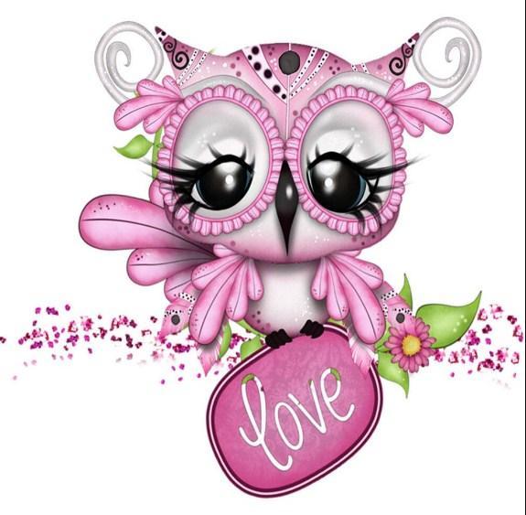 Love Owl Cartoon Diamond Painting - diamond-painting-bliss.myshopify.com