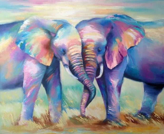 Loving Elephants - Paint by Diamonds - diamond-painting-bliss.myshopify.com