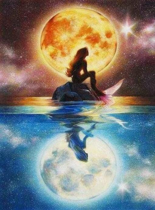 Mermaid & Full Moon Diamond Painting - diamond-painting-bliss.myshopify.com