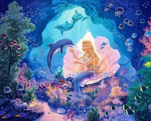 Mermaid Queen & Dolphins - diamond-painting-bliss.myshopify.com