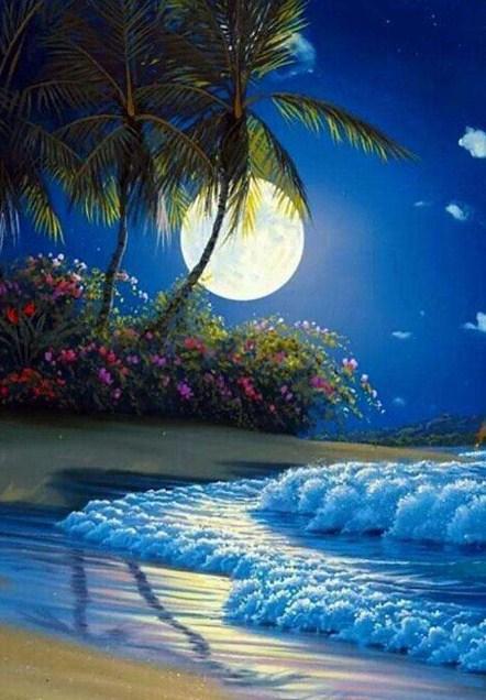 Moon & Sea Landscape Painting Kit - diamond-painting-bliss.myshopify.com