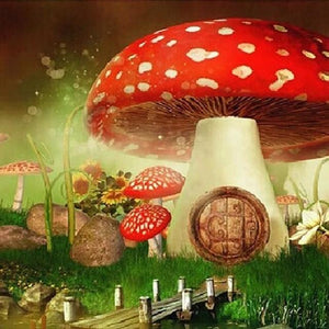 Mushroom House for Little Fairies - diamond-painting-bliss.myshopify.com