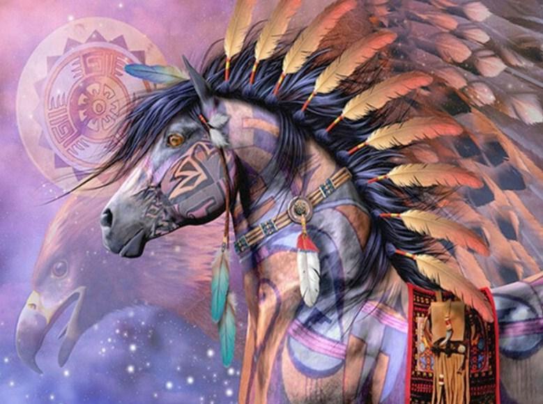 native american war horse paintings