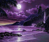Night Moon & Purple Beach - diamond-painting-bliss.myshopify.com
