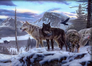 Northern Rocky Mountain wolves - diamond-painting-bliss.myshopify.com