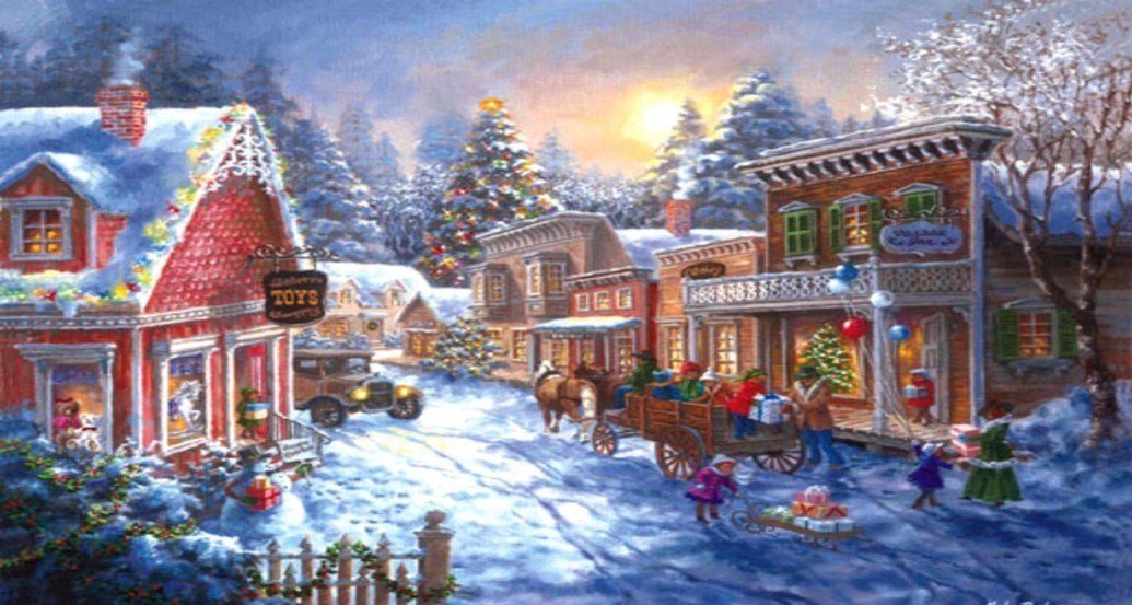 Old Fashioned Christmas Town - diamond-painting-bliss.myshopify.com